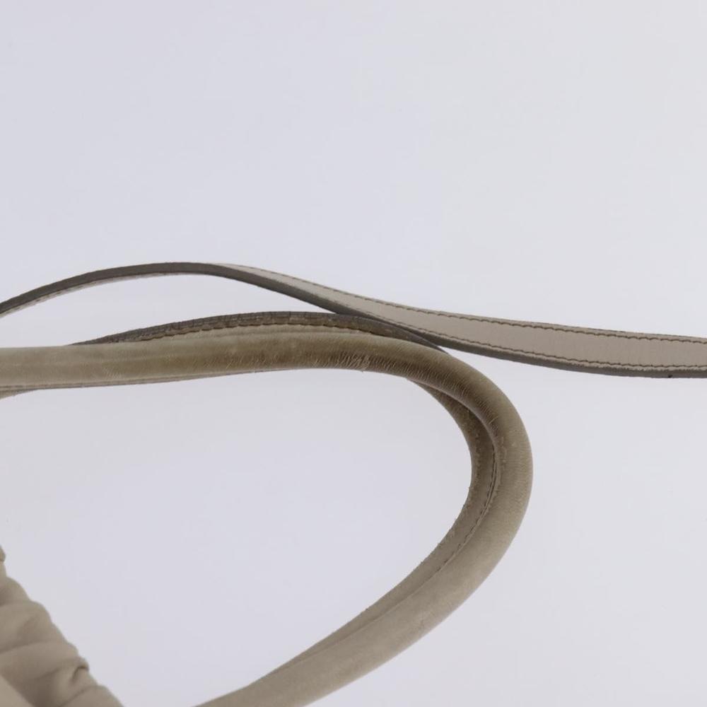 PRADA Gathered Hand Bag Leather 2way Beige Gold Auth BA5654 - Picture 8 of 16